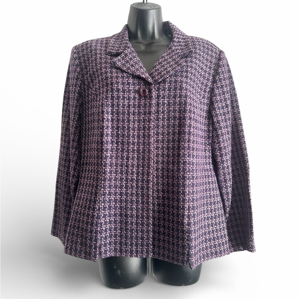 Sag Harbor Vintage Women's Petite Purple Plaid Blazer Size 14P